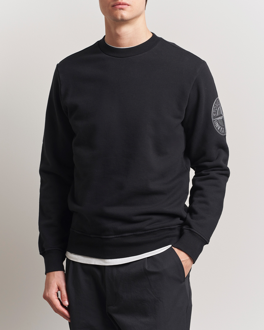 Herre | Gensere | Stone Island | Garment Dyed Fleece Sleeve Logo Sweatshirt Black