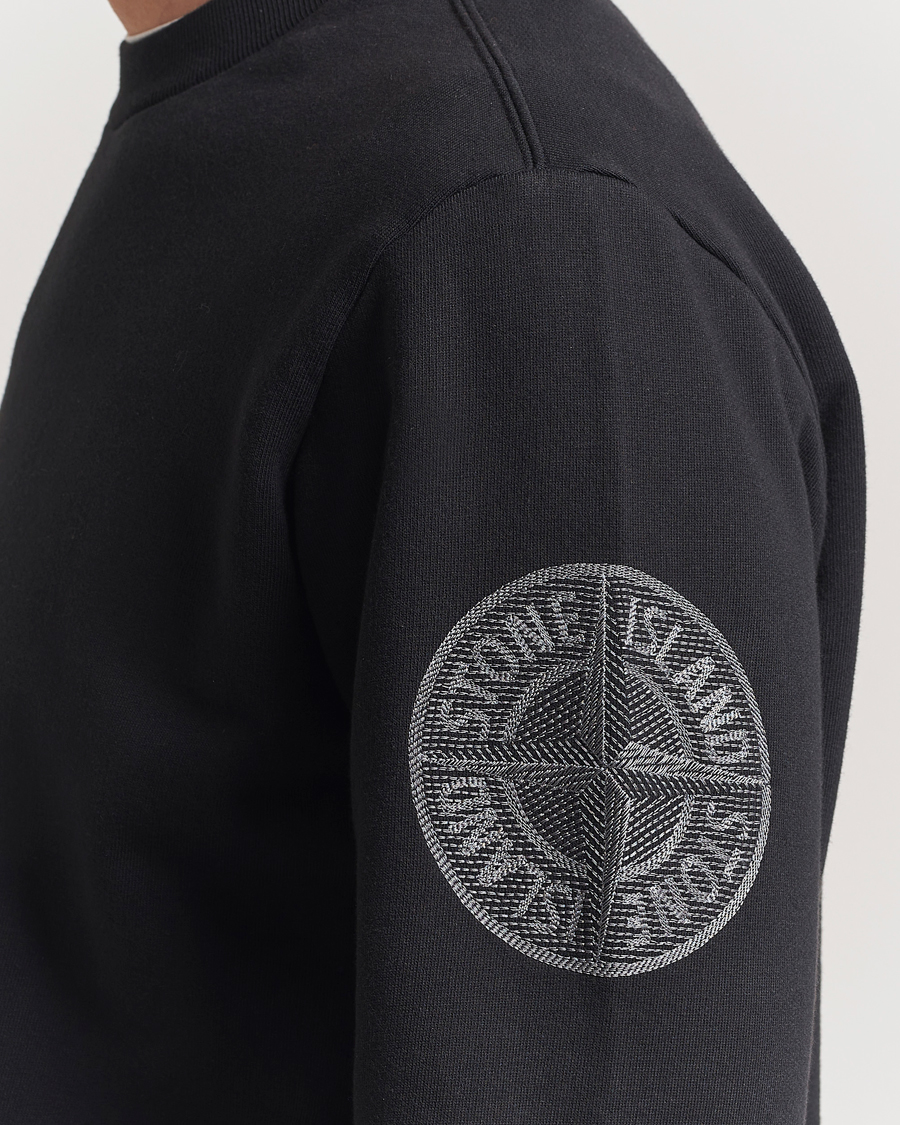 Herre | Gensere | Stone Island | Garment Dyed Fleece Sleeve Logo Sweatshirt Black