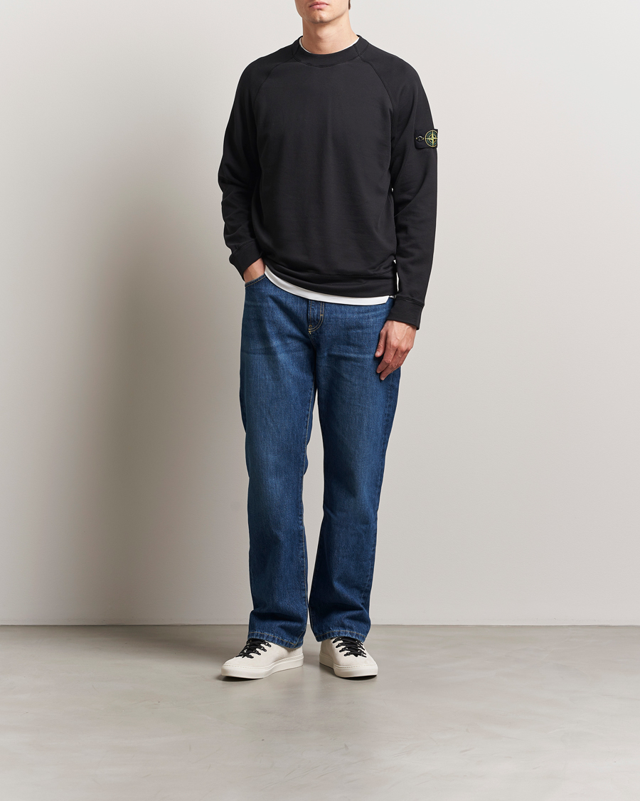 Herre | Gensere | Stone Island | Light Organic Cotton Fleece Sweatshirt Black