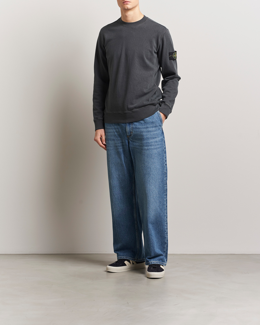 Herre | Gensere | Stone Island | Old Dyed Cotton Sweatshirt Charcoal