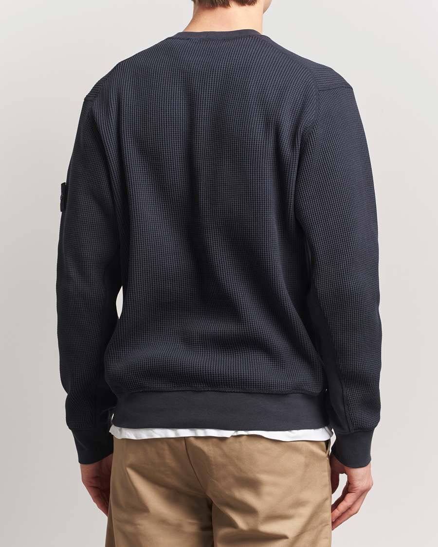 Herre | Gensere | Stone Island | Organic Cotton Waffle Fleece Sweatshirt Navy Blue