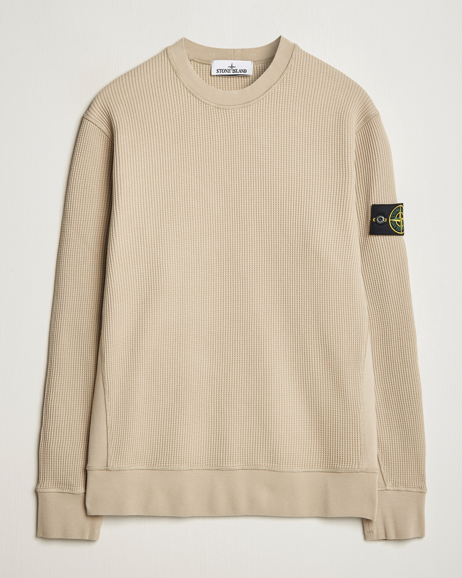 Herre | Gensere | Stone Island | Organic Cotton Waffle Fleece Sweatshirt Desert