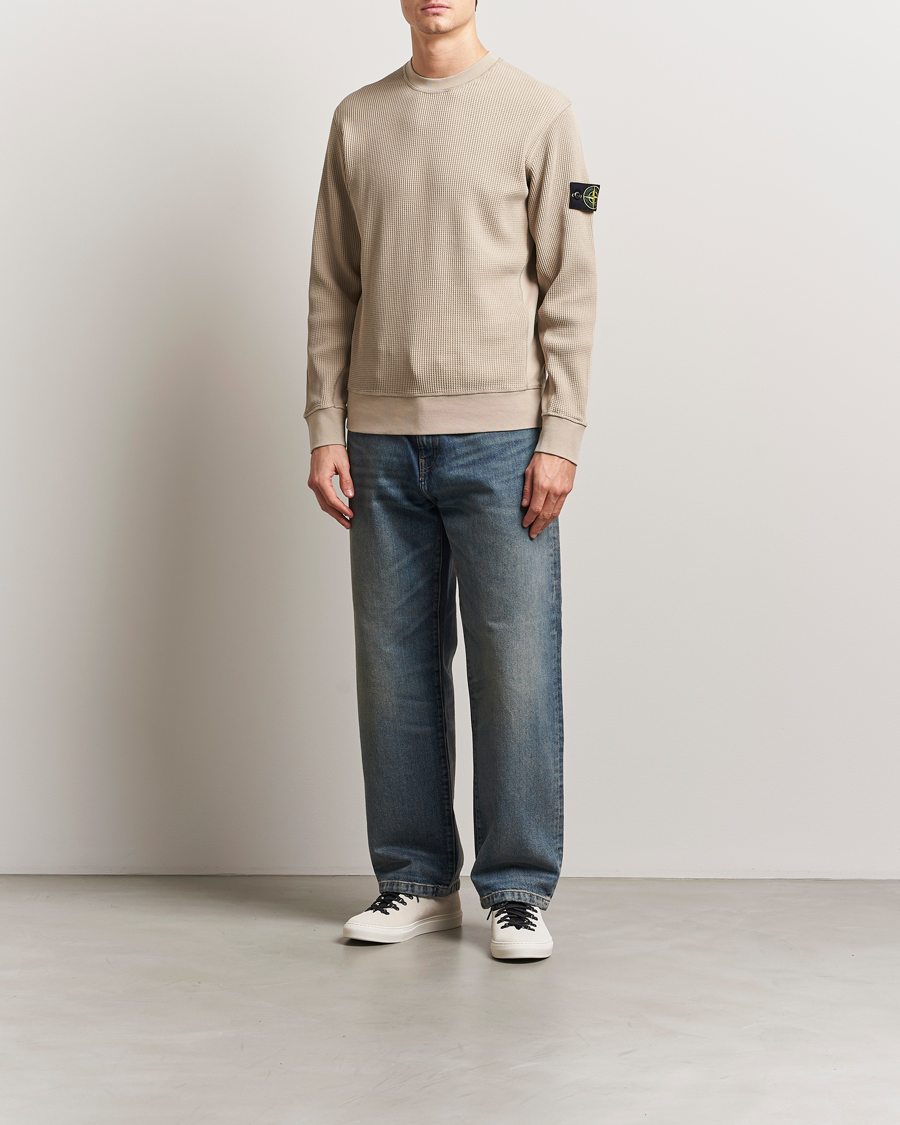 Herre | Gensere | Stone Island | Organic Cotton Waffle Fleece Sweatshirt Desert