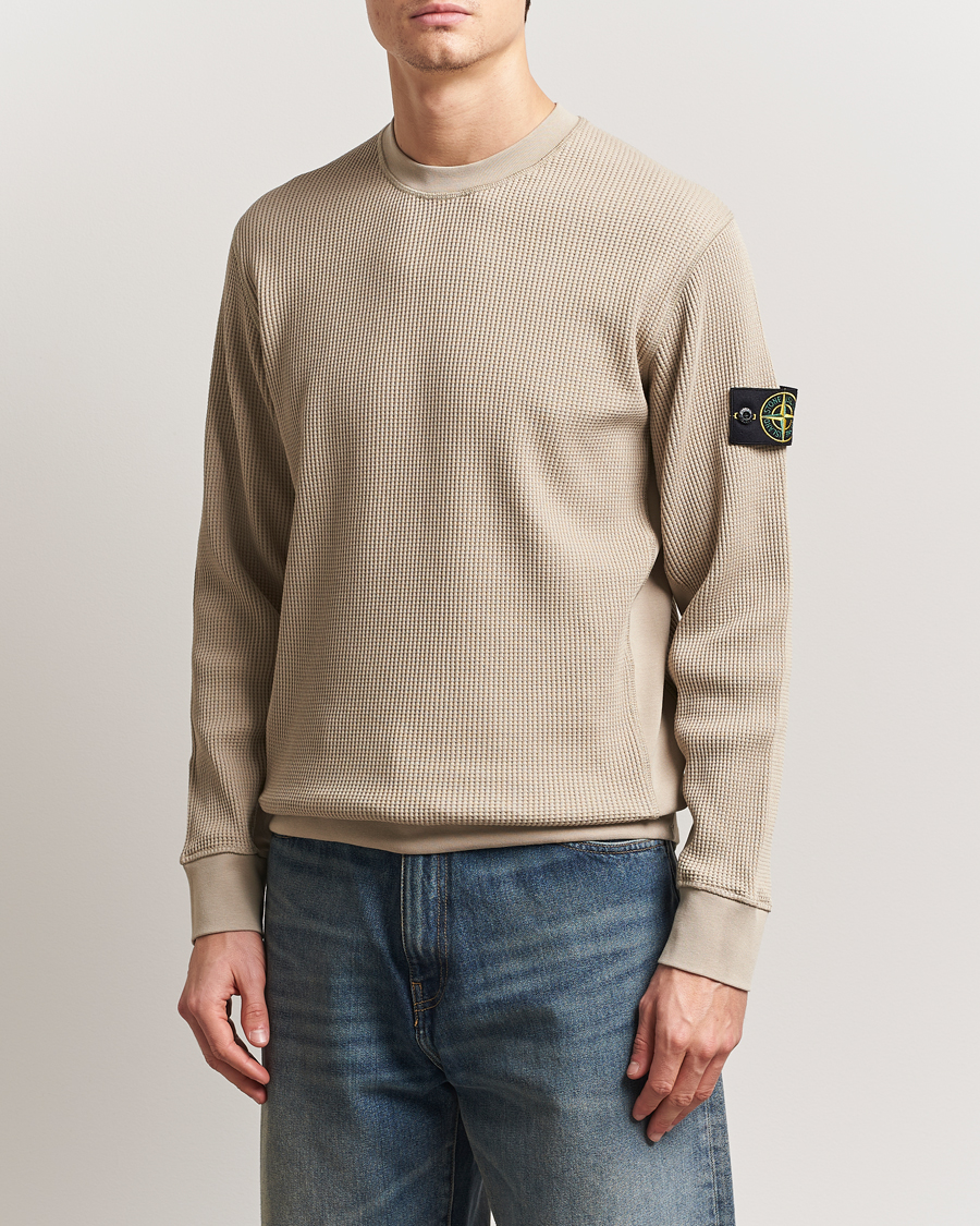 Herre | Gensere | Stone Island | Organic Cotton Waffle Fleece Sweatshirt Desert