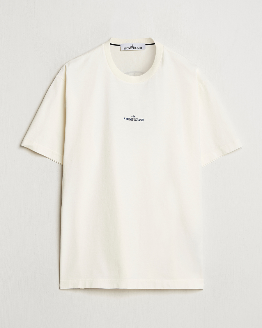 Herre | T-Shirts | Stone Island | Compas Camo Backlogo T-Shirt Ivory