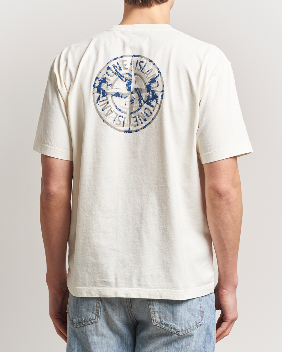 Herre | T-Shirts | Stone Island | Compas Camo Backlogo T-Shirt Ivory