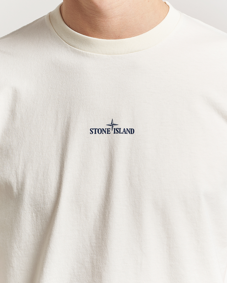 Herre | T-Shirts | Stone Island | Compas Camo Backlogo T-Shirt Ivory