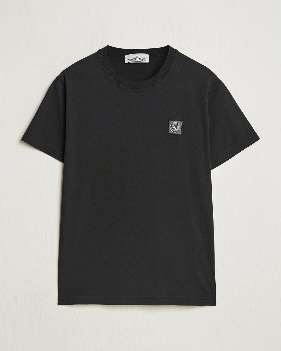 Herre | T-Shirts | Stone Island | Organic Cotton Fissato Effect T-Shirt Black