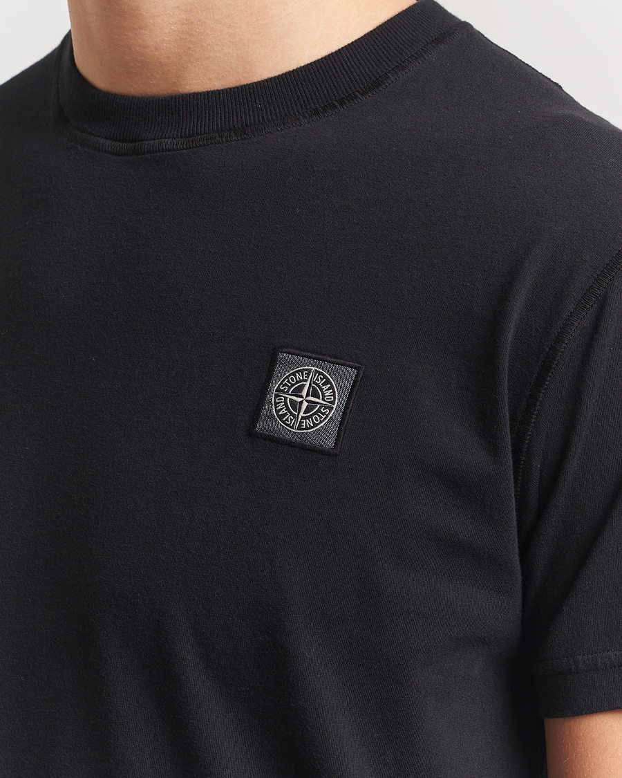 Herre | T-Shirts | Stone Island | Organic Cotton Fissato Effect T-Shirt Black