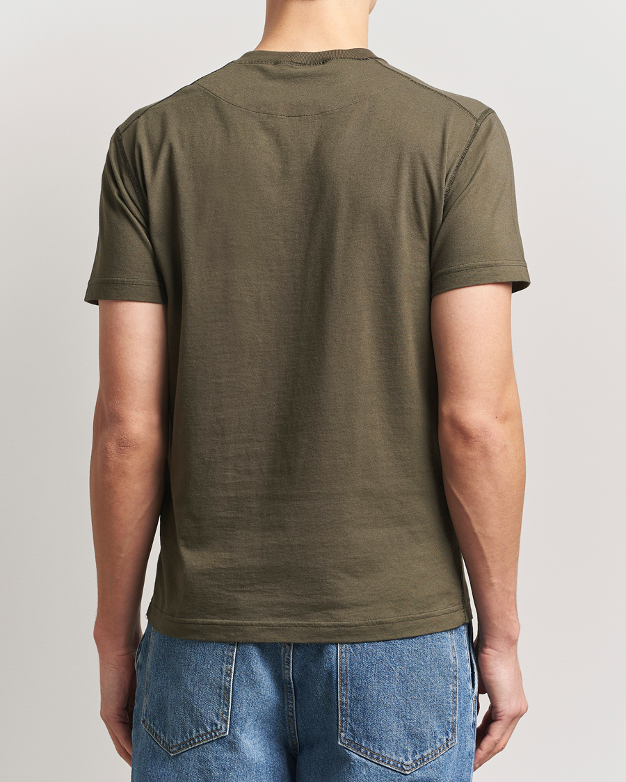 Herre | T-Shirts | Stone Island | Organic Cotton Fissato Effect T-Shirt Military Green