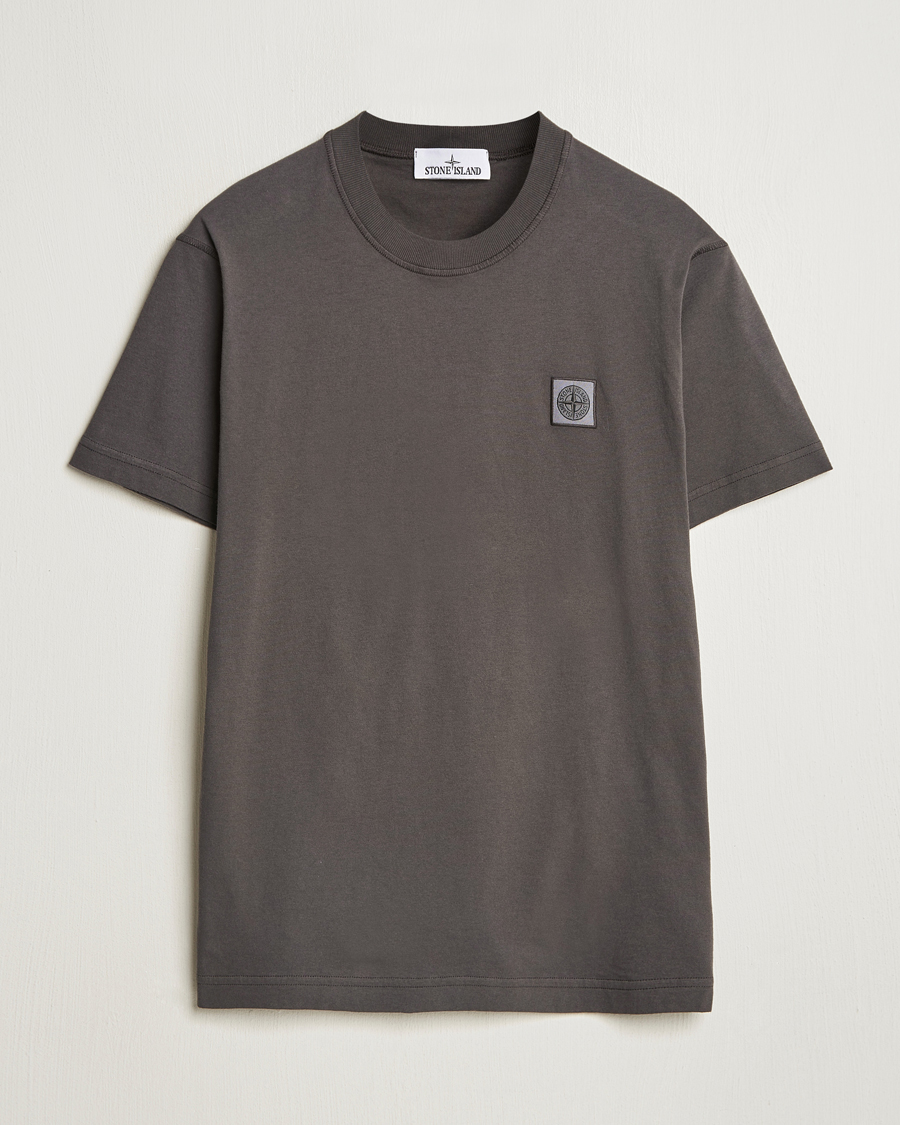 Herre | T-Shirts | Stone Island | Organic Cotton Fissato Effect T-Shirt Charcoal