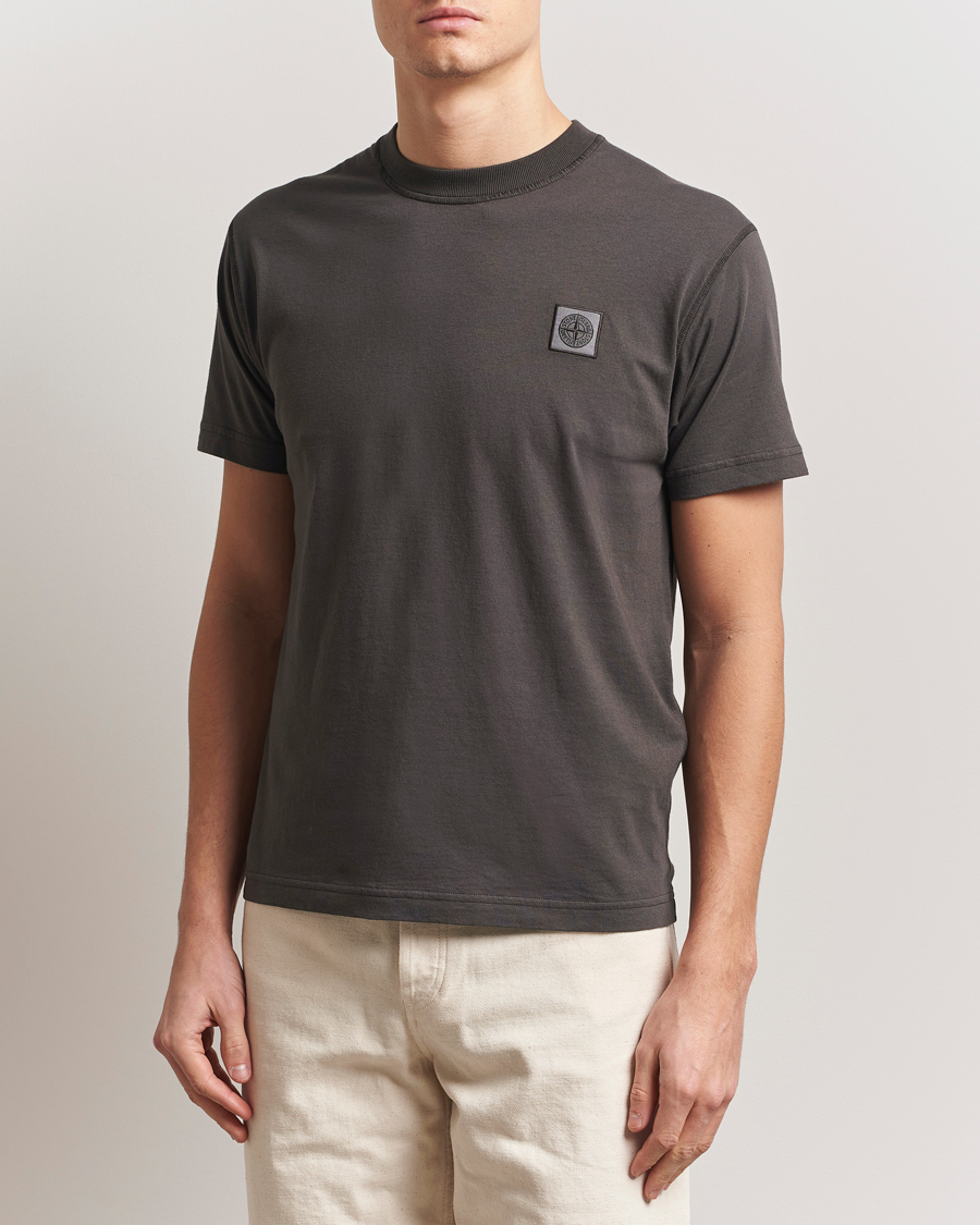 Herre | T-Shirts | Stone Island | Organic Cotton Fissato Effect T-Shirt Charcoal