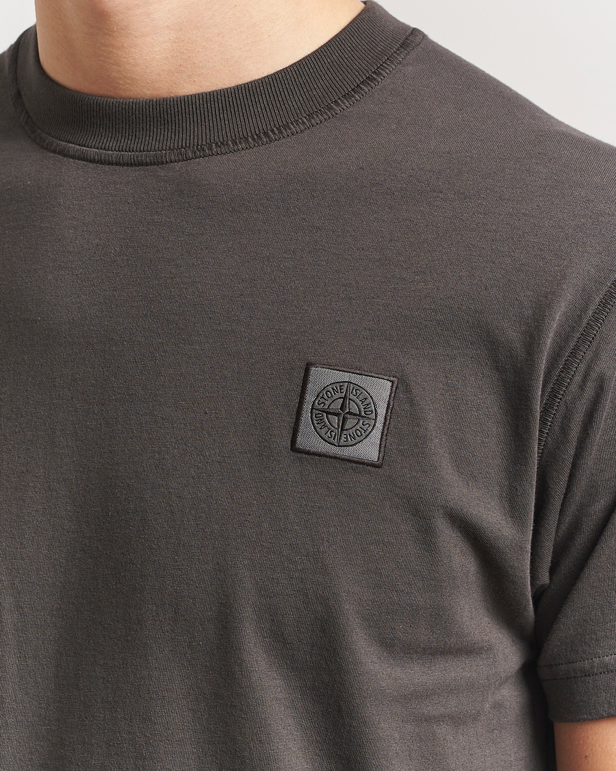 Herre | T-Shirts | Stone Island | Organic Cotton Fissato Effect T-Shirt Charcoal
