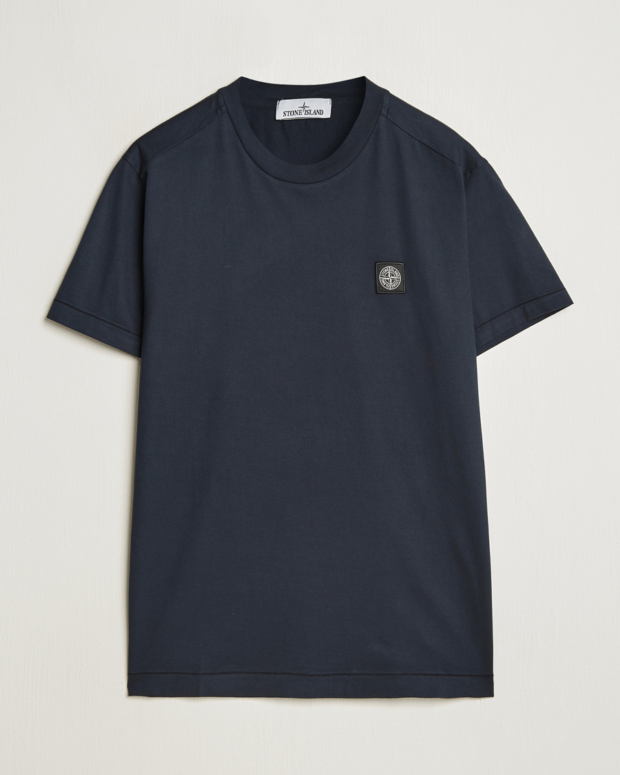 Herre | T-Shirts | Stone Island | Garment Dyed Cotton Jersey T-Shirt Navy Blue