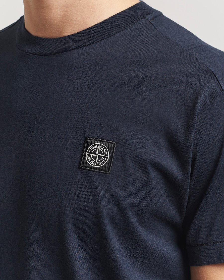 Herre | T-Shirts | Stone Island | Garment Dyed Cotton Jersey T-Shirt Navy Blue