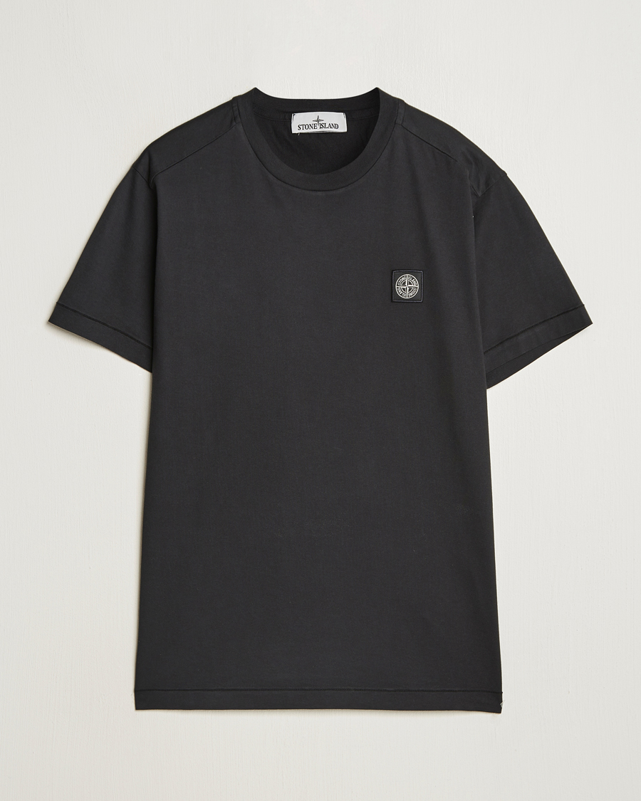Herre | T-Shirts | Stone Island | Garment Dyed Cotton Jersey T-Shirt Black