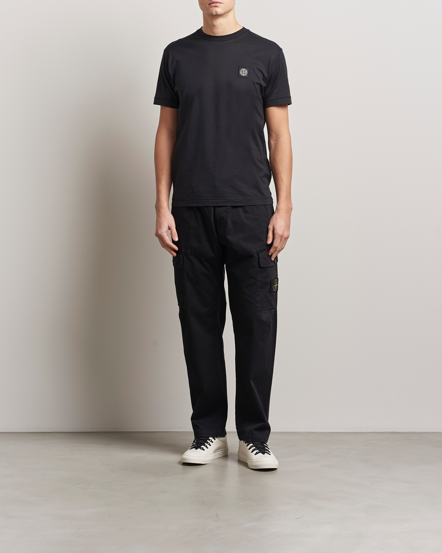 Herre | T-Shirts | Stone Island | Garment Dyed Cotton Jersey T-Shirt Black