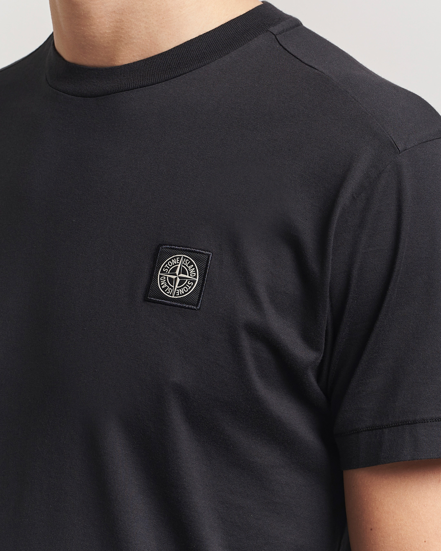 Herre | T-Shirts | Stone Island | Garment Dyed Cotton Jersey T-Shirt Black