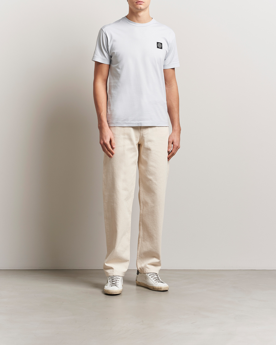 Herre | T-Shirts | Stone Island | Garment Dyed Cotton Jersey T-Shirt Sky Blue