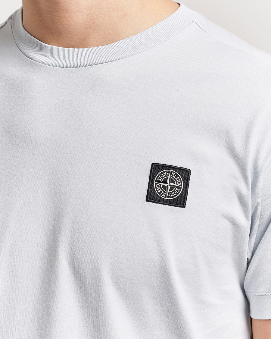 Herre | T-Shirts | Stone Island | Garment Dyed Cotton Jersey T-Shirt Sky Blue