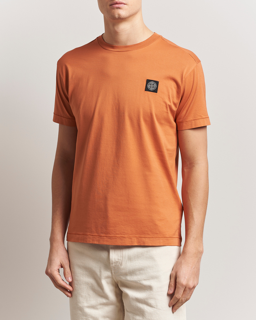 Herre | T-Shirts | Stone Island | Garment Dyed Cotton Jersey T-Shirt Sienna