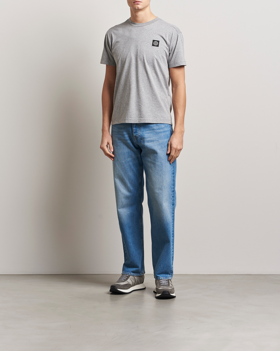 Herre | T-Shirts | Stone Island | Garment Dyed Cotton Jersey T-Shirt Melange Grey
