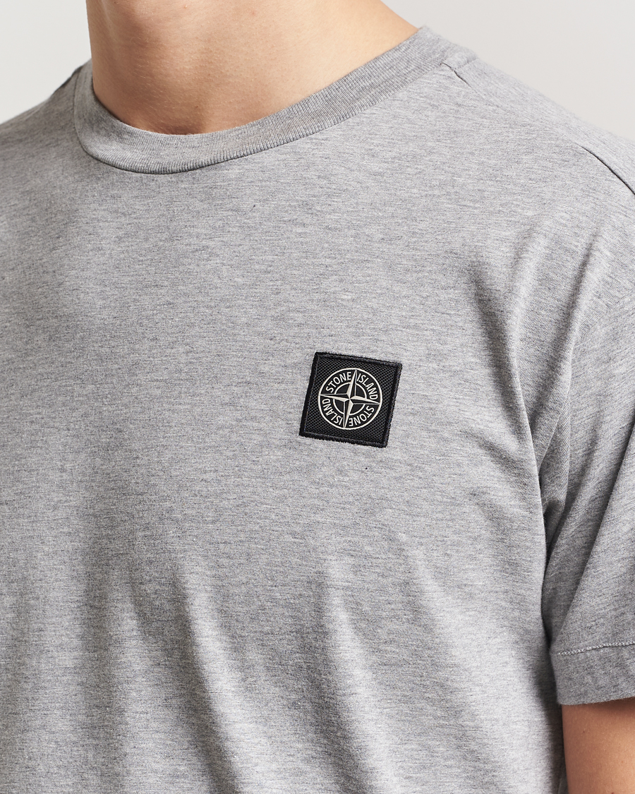 Herre | T-Shirts | Stone Island | Garment Dyed Cotton Jersey T-Shirt Melange Grey