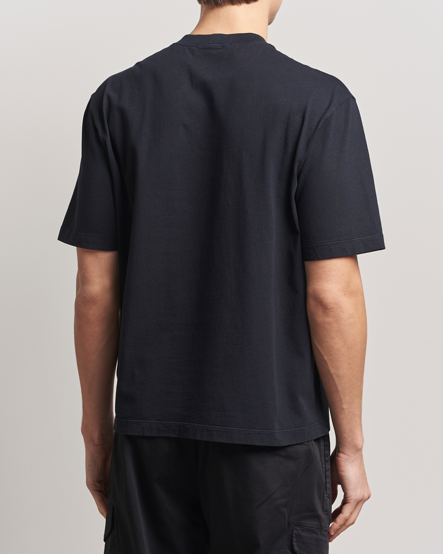 Herre | T-Shirts | Stone Island | Combed Organic Cotton T-Shirt Black