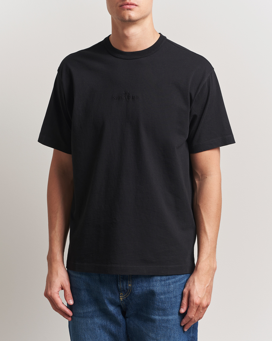 Herre | T-Shirts | Stone Island | Center Logo T-Shirt Black