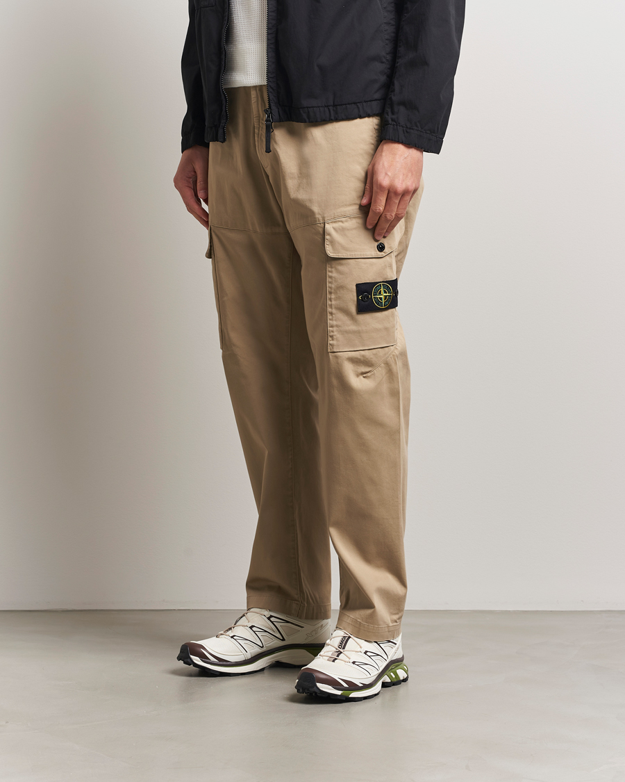 Herre | Bukser | Stone Island | Regular Fit Cotton Stretch Cargo Pants Biscuit