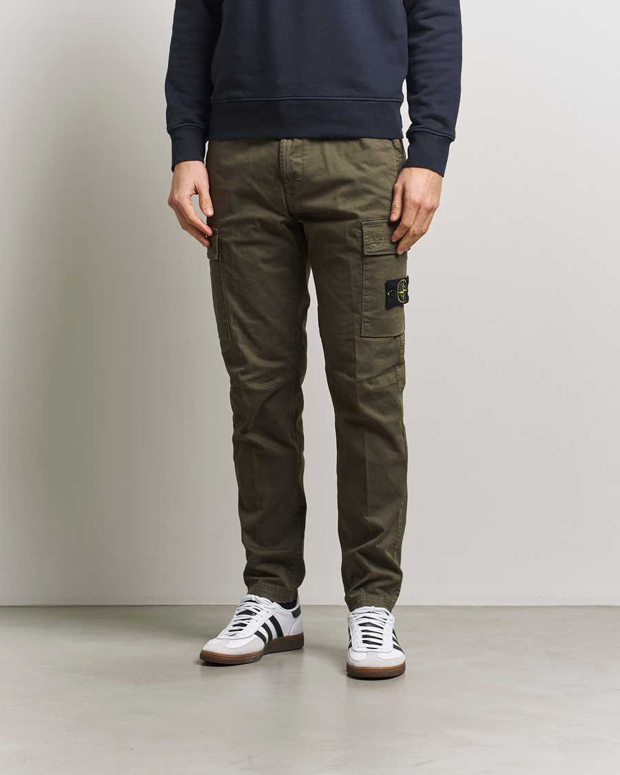 Herre | Bukser | Stone Island | Stretch Twill Cargo Pants Military Green