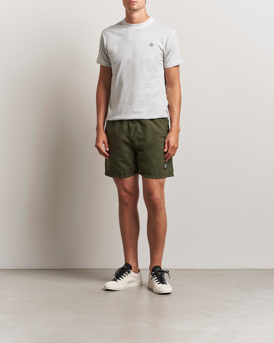 Herre | Badeshorts | Stone Island | Brushed Nylon Swimshorts Military Green