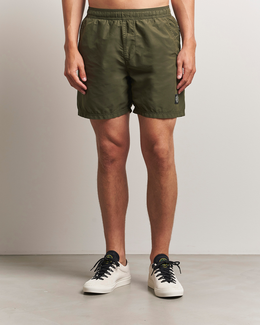 Herre | Badeshorts | Stone Island | Brushed Nylon Swimshorts Military Green