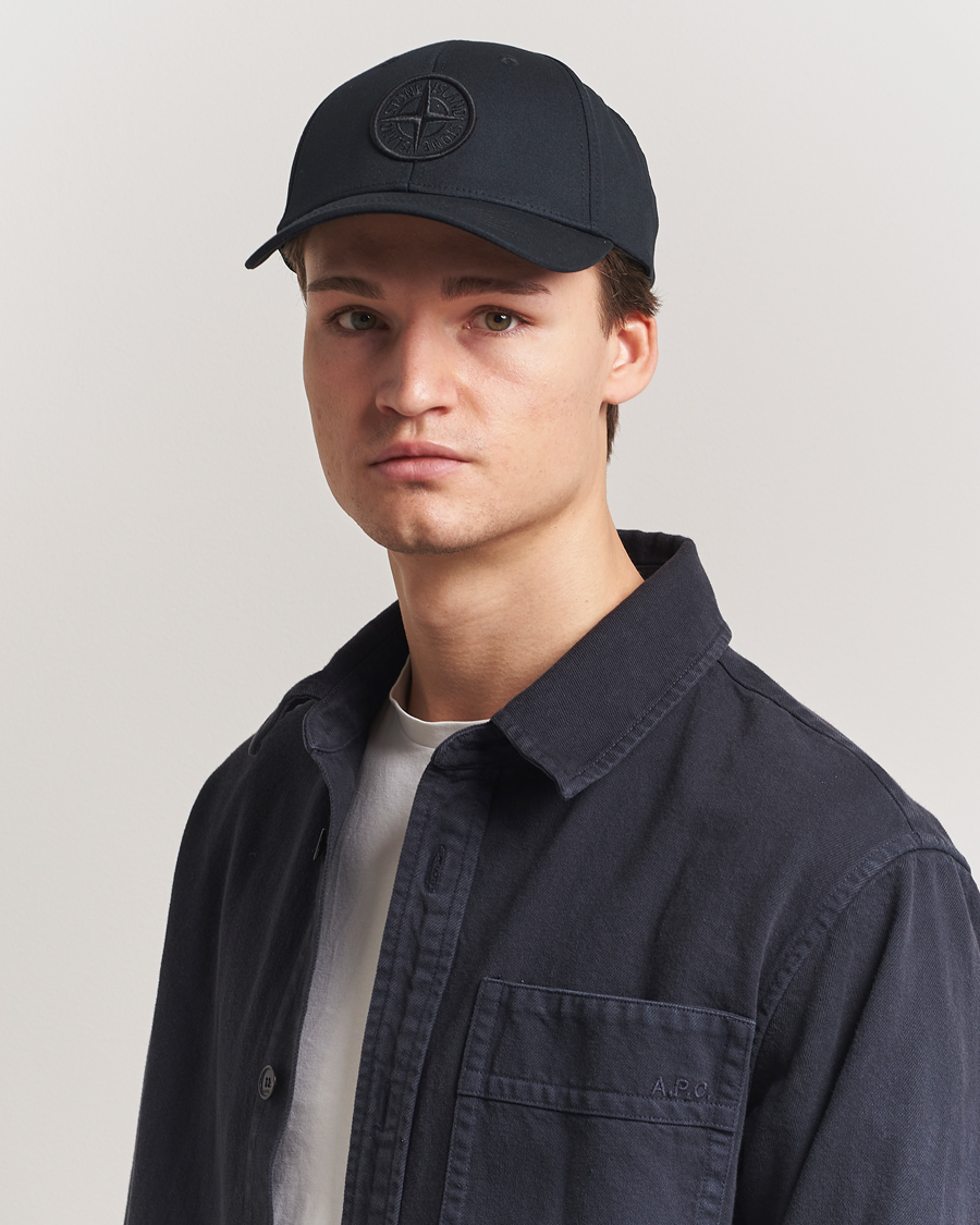 Herre | Stone Island Classic Cotton Cap Black | Stone Island | Classic Cotton Cap Black