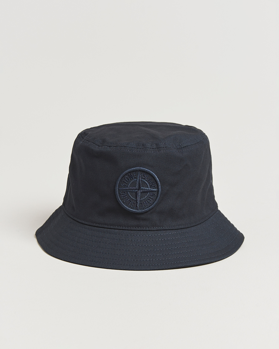 Herre | Stone Island Logo Bucket Hat Navy Blue | Stone Island | Logo Bucket Hat Navy Blue