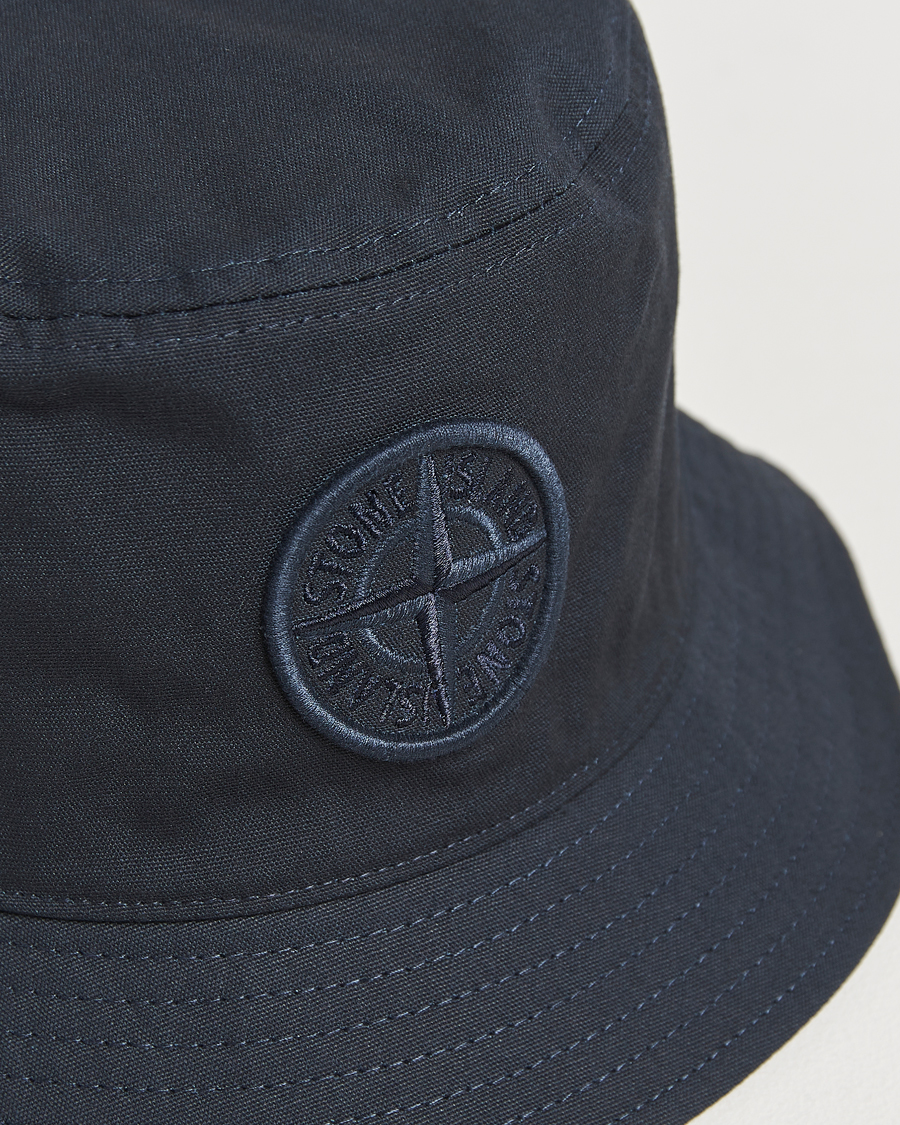 Herre | Stone Island Logo Bucket Hat Navy Blue | Stone Island | Logo Bucket Hat Navy Blue