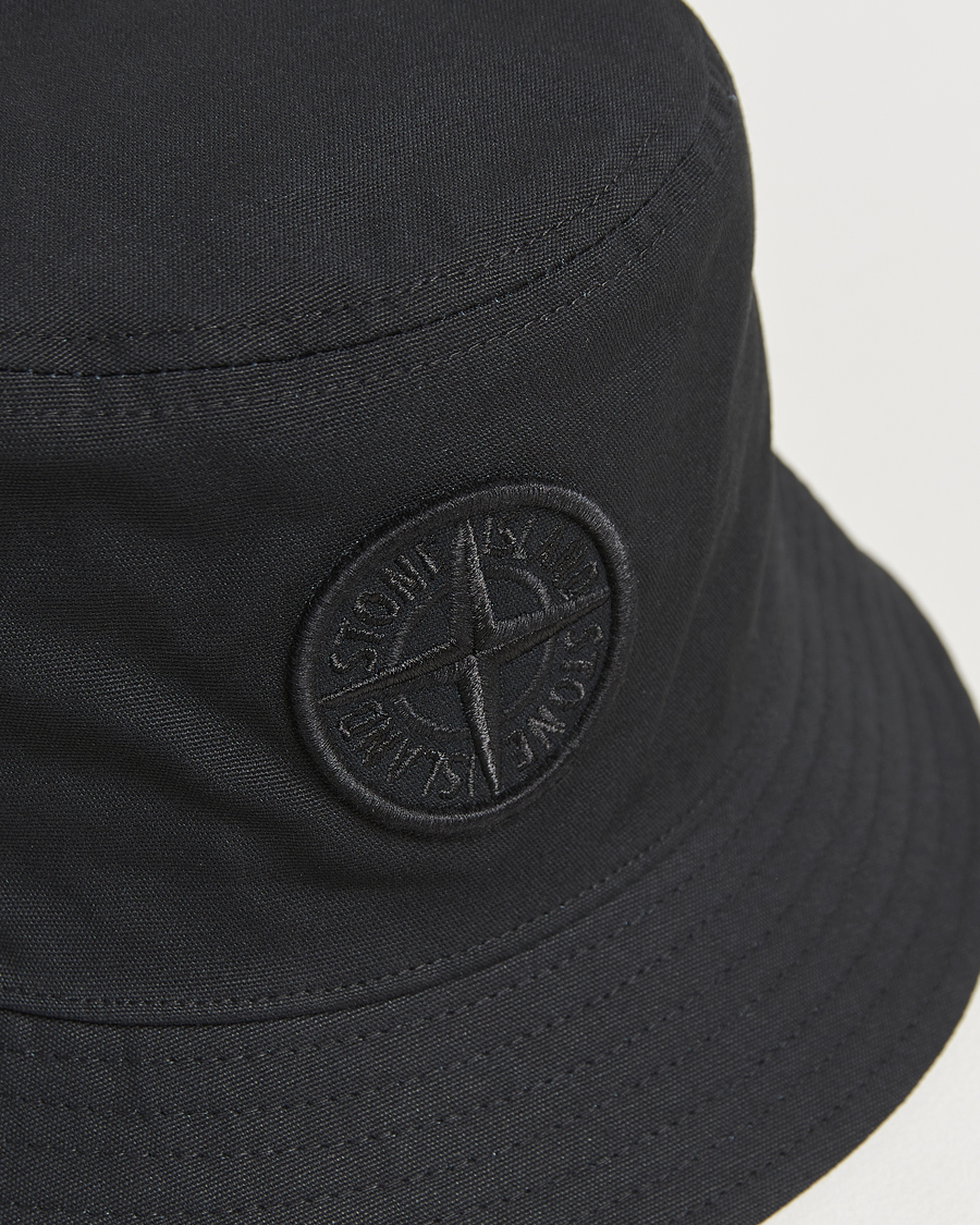 Herre | Stone Island Logo Bucket Hat Black | Stone Island | Logo Bucket Hat Black