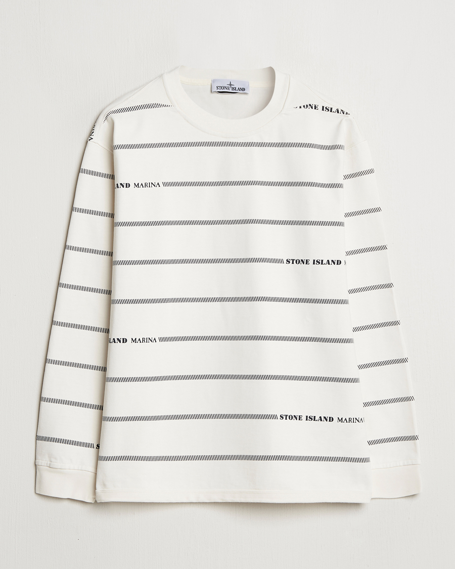 Herre | Gensere | Stone Island | Marina Striped Cotton Sweatshirt Ivory