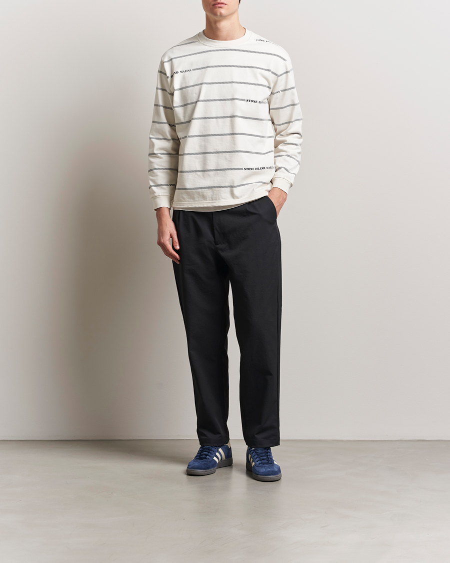 Herre | Gensere | Stone Island | Marina Striped Cotton Sweatshirt Ivory