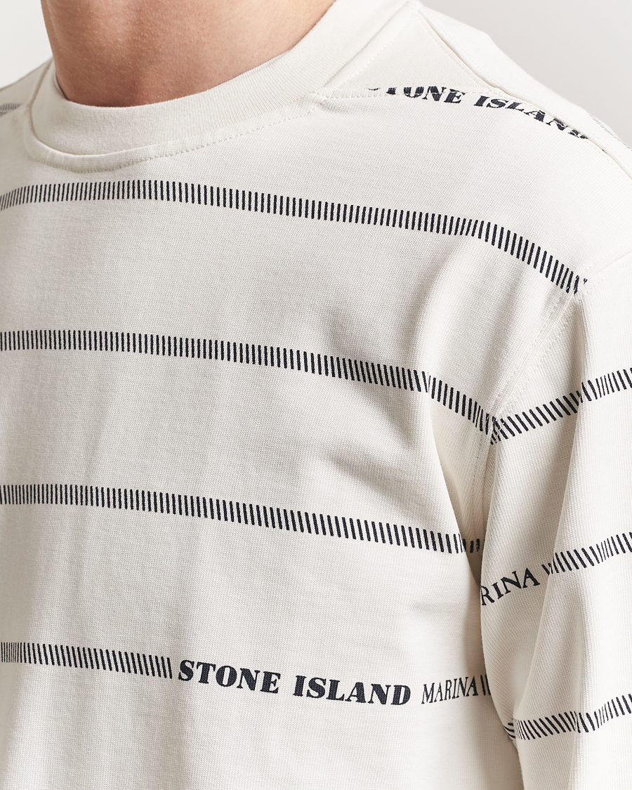 Herre | Gensere | Stone Island | Marina Striped Cotton Sweatshirt Ivory
