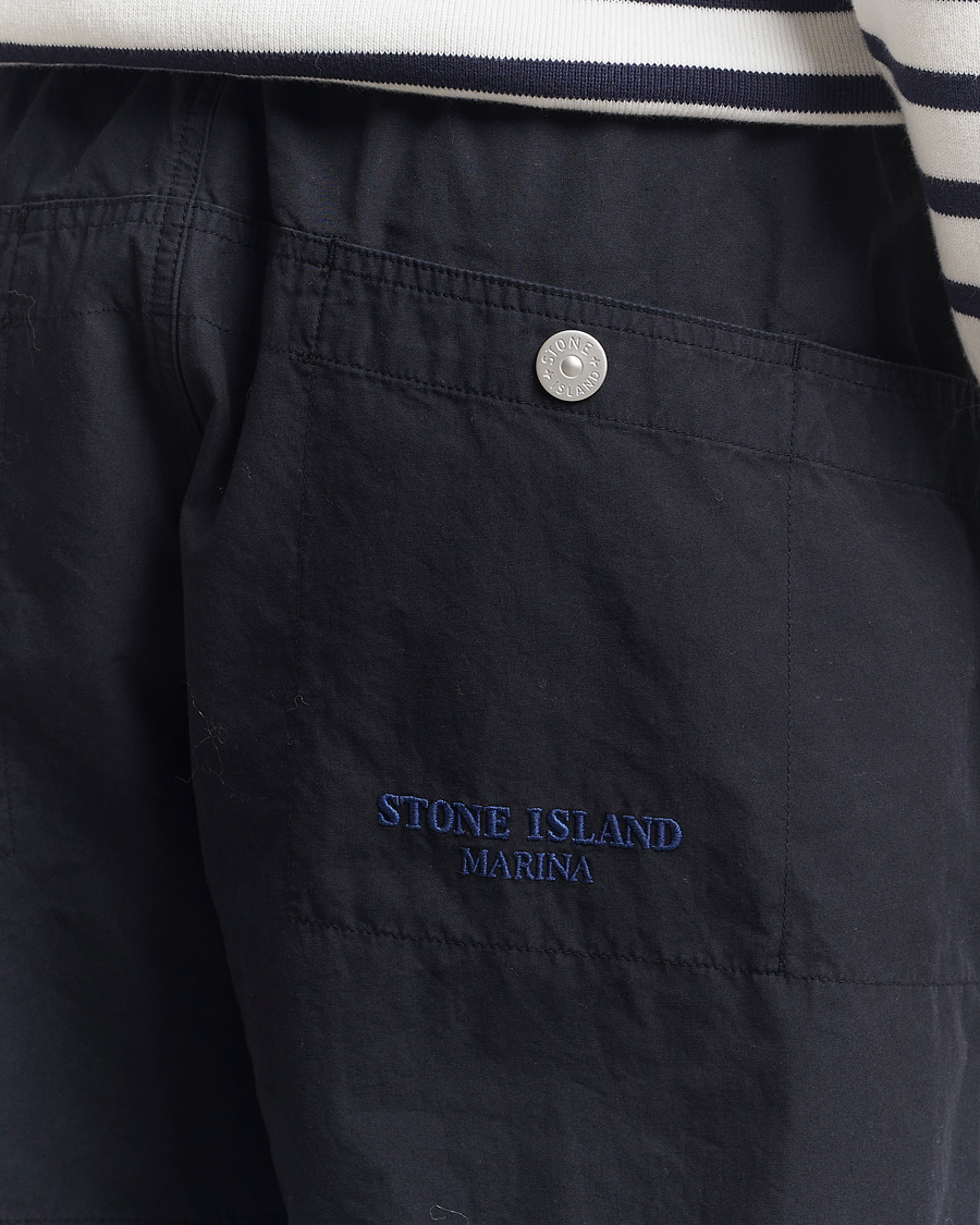 Herre | Bukser | Stone Island | Marina Organic Cotton Tela Pants Navy Blue