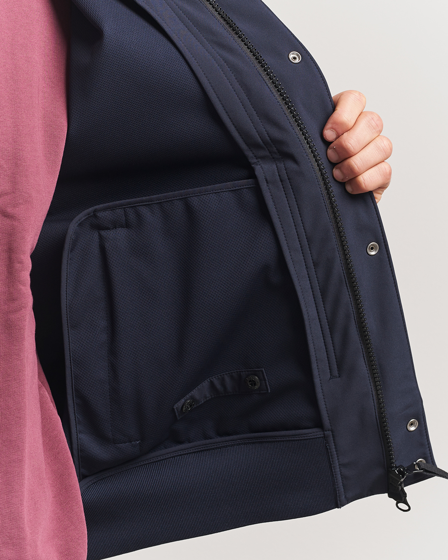 Herre | Jakker | Stone Island | Soft Shell Hooded Jacket Navy Blue