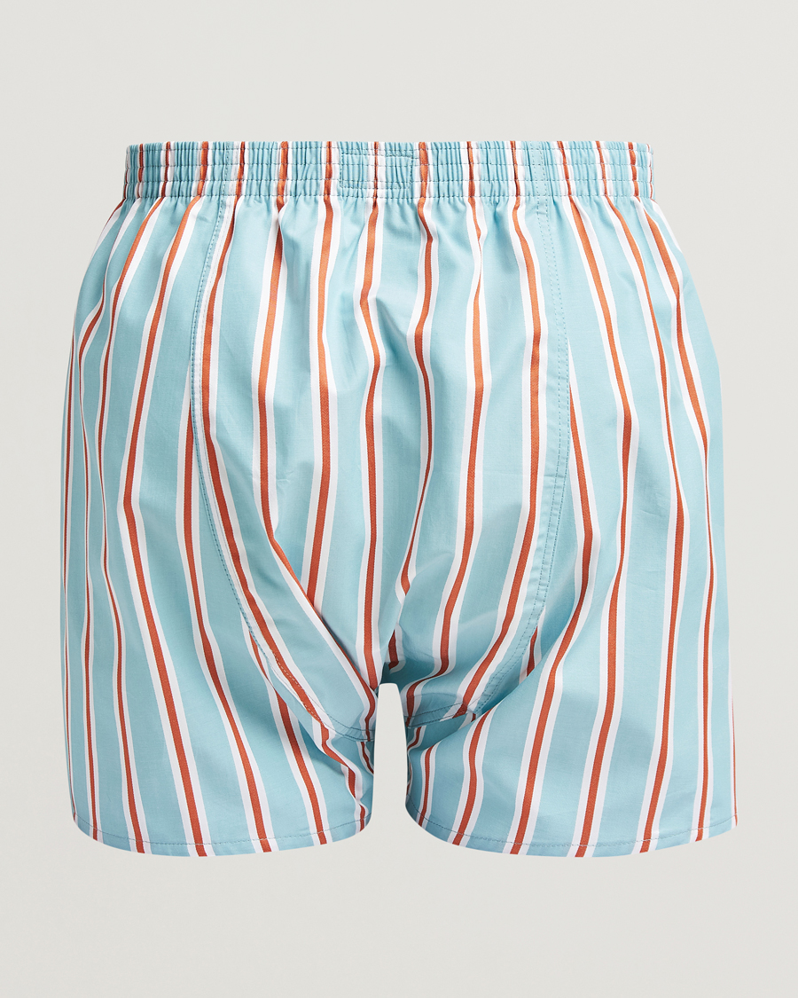 Herre | Undertøy | Derek Rose | Classic Fit Woven Cotton Boxer Shorts Turquoise