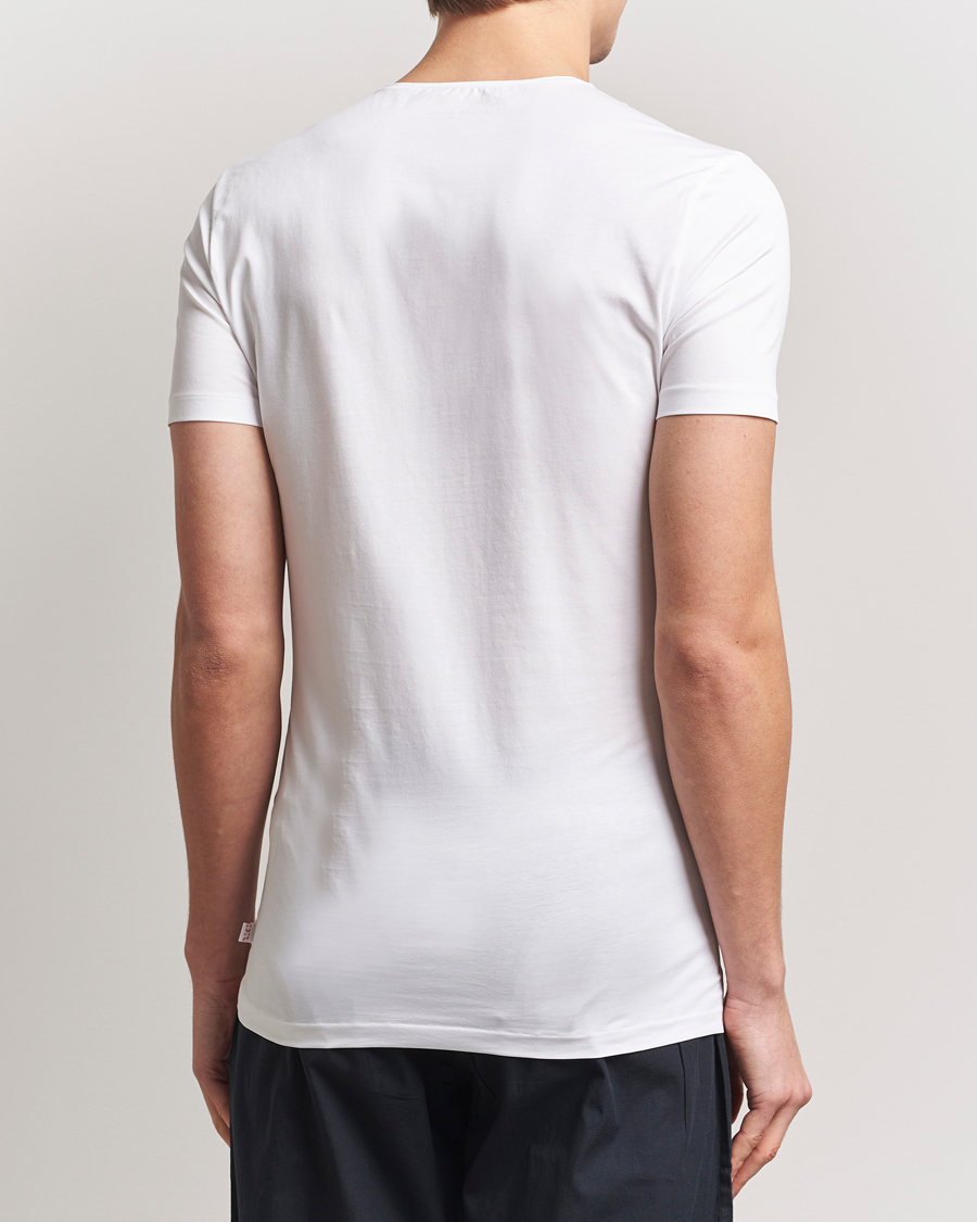 Herre | T-Shirts | Derek Rose | Pima Cotton Crew Neck T-Shirt White
