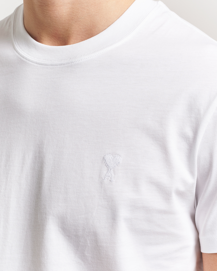 Herre | T-Shirts | AMI | Tonal Heart Logo T-Shirt White