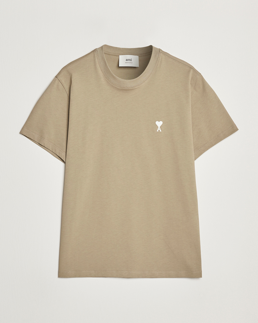 Herre | T-Shirts | AMI | Off White Heart Logo T-Shirt Beige