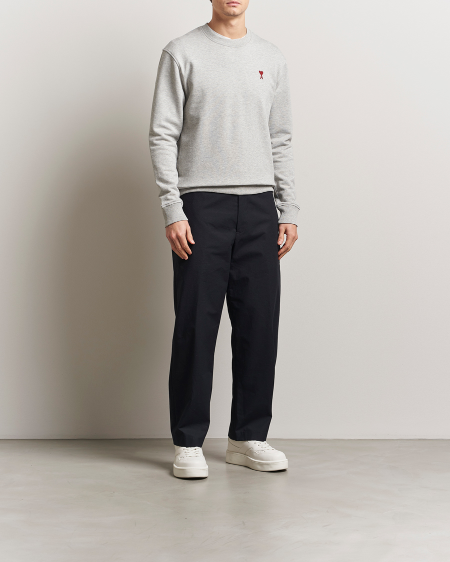 Herre | Gensere | AMI | Heart Logo Sweatshirt Heather Ash Grey