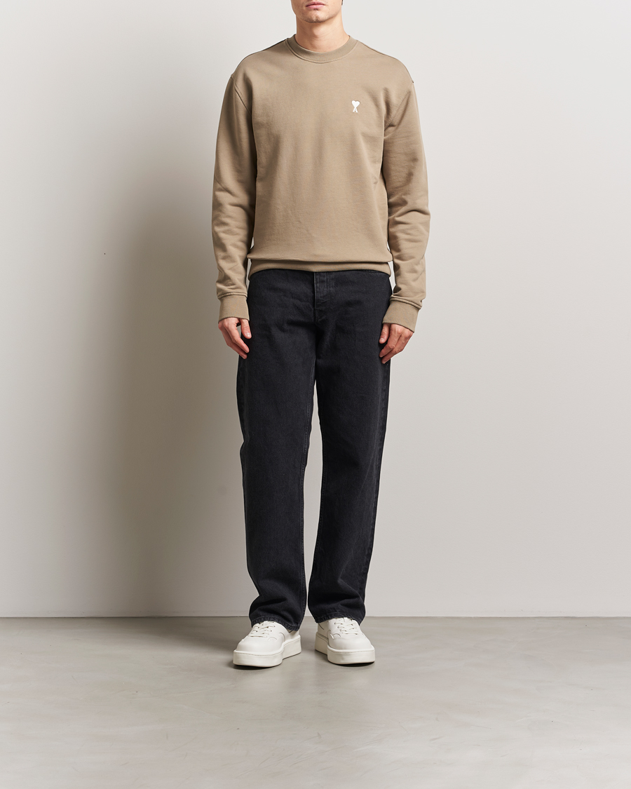 Herre | Gensere | AMI | Off White Heart Logo Sweatshirt Beige
