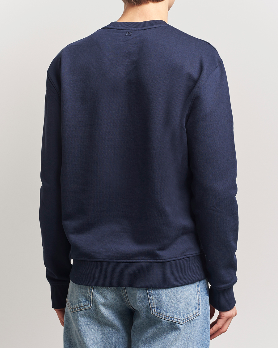 Herre | Gensere | AMI | Off White Heart Logo Sweatshirt Night Blue