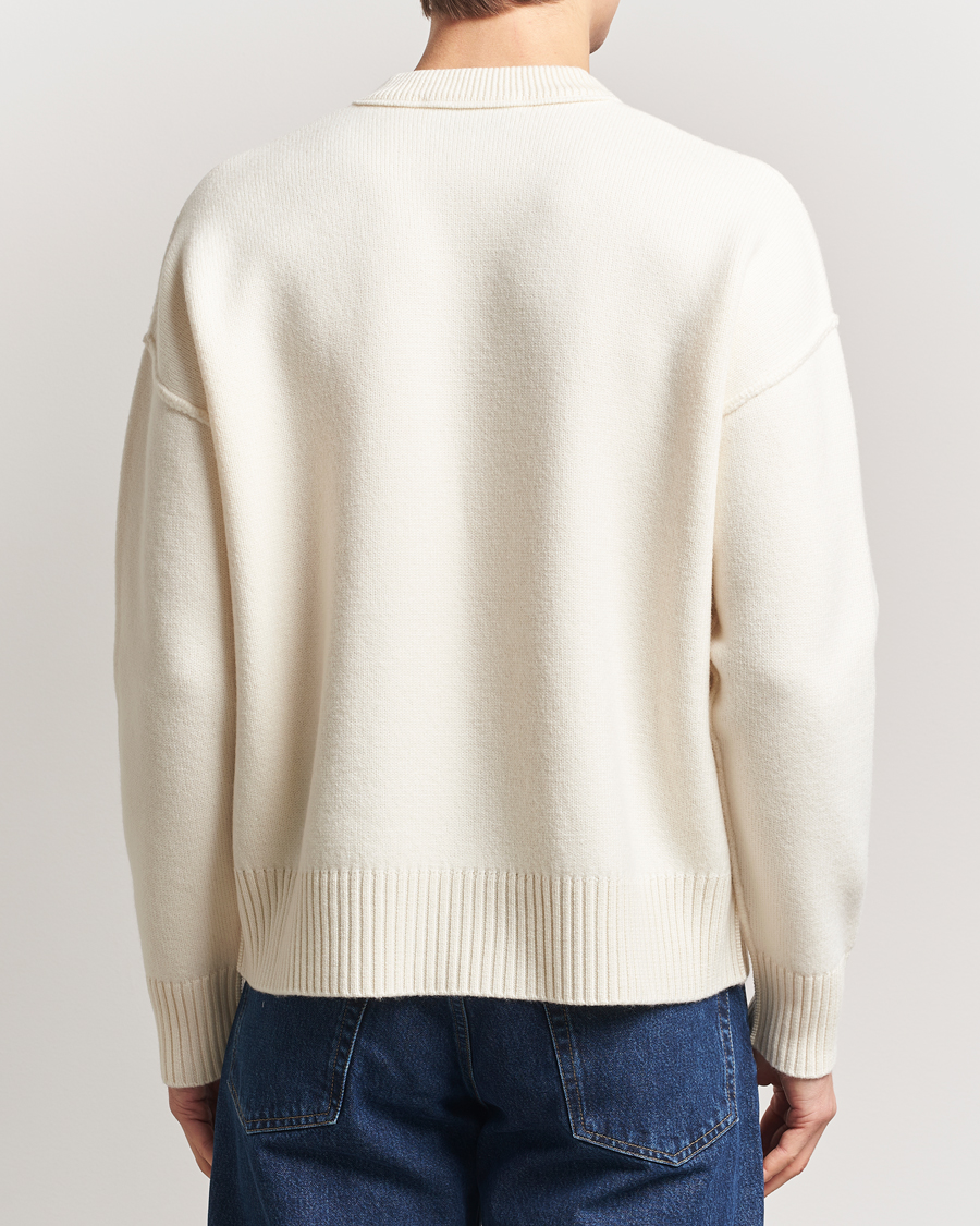 Herre | Gensere | AMI | Big Heart Wool Sweater Off White
